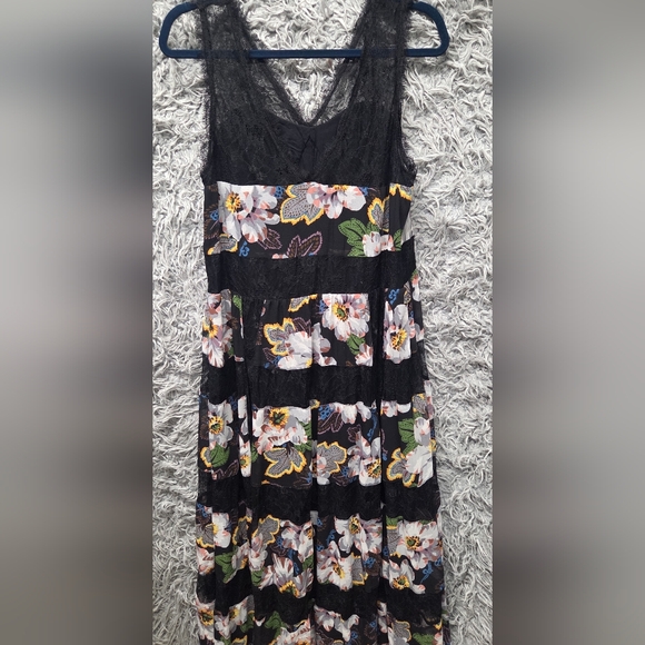 Anthropologie Black Floral Maxi Dress - Picture 3 of 4